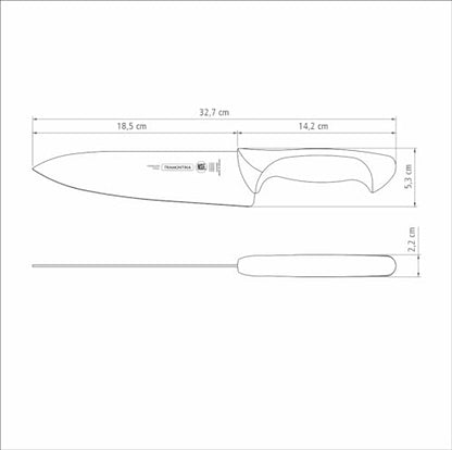Faca Para Carne 8", Tramontina, Premium 24476188, Branco