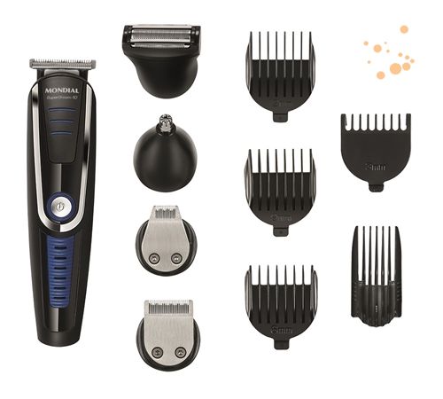 Conjunto Mondial, Barber Kit II Cortador e Aparador, 110V, Preto - KT-84
