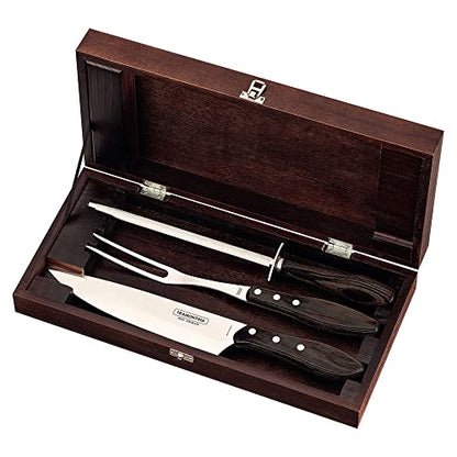 Jogo Churrasco Inox Polywood com Maleta - Tramontina