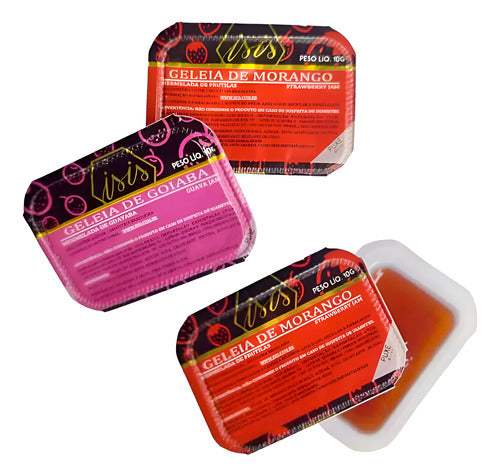 Geleia Blister Sortidas Morango, Uva, Goiaba, Abacaxi Kit 48