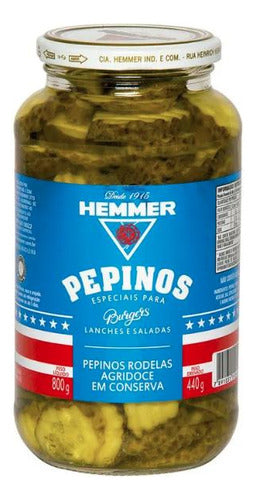 Pepinos Em Rodelas Agridoce Especial 440g Hemmer