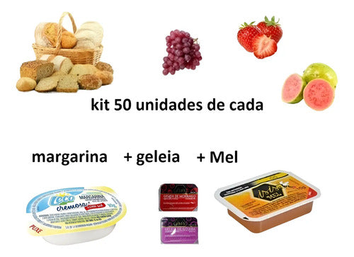 Kit Sache Margarina Leco+geleia Isis+mel Isis 50 Un De Cada