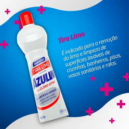 Limpador Tira Limo Azulim Limpa Rejuntes 500 Ml Cloro Ativo