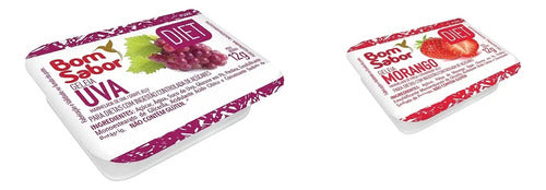 Geleia Diet Morango e Uva  Mista Sache Blister 15g Cx 144 un