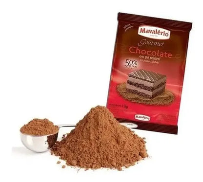 Chocolate Em Po 50% Cacau Mavalerio 1,01kg Linha Gourmet