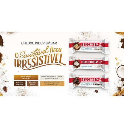 Isocrisp Whey Bar - 12 Unidades 55G Amendoim - Vitafor, Vitafor, 55 G