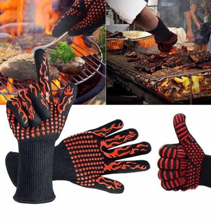Luva Térmica Para Churrasco Preto E Vermelho