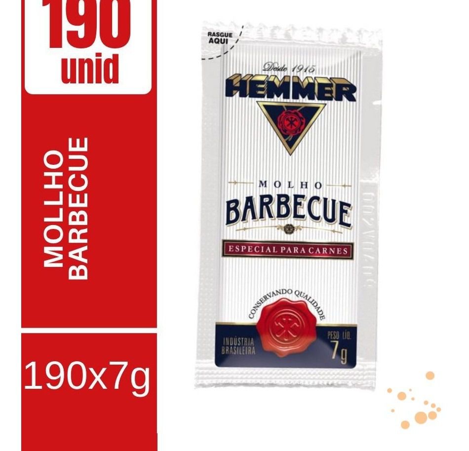 Molho Barbecue Hemmer com 190 Sachês de 7g