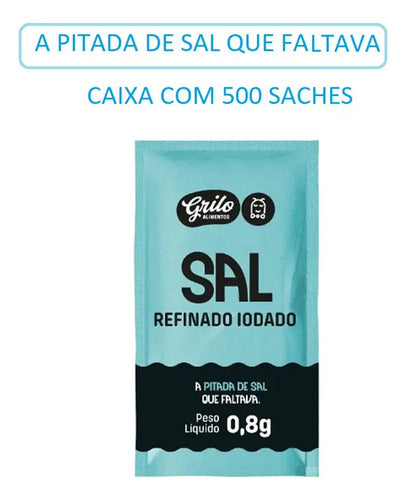 Sal Refinado Em Sachê 0.8g Grilo - Caixa 500 Unidades