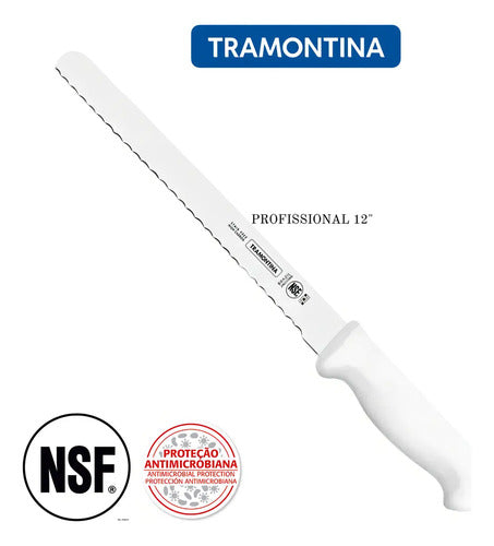 Faca Para Fiambres 12 Fio Serrilhado - Tramontina Branco