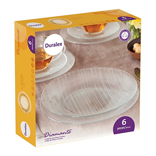 Jogo  De Prato Fundo Diamante Duralex 23cm 6 Peças
