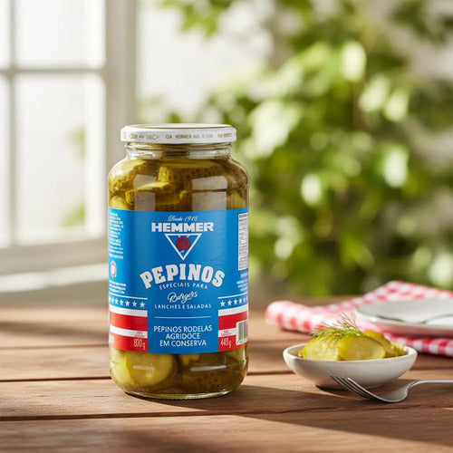 Pepinos Em Rodelas Agridoce Especial 440g Hemmer