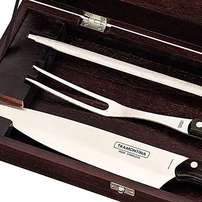 Jogo Churrasco Inox Polywood com Maleta - Tramontina