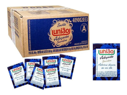 Kit Açúcar União 400 Un + Adoçante União Diet 400un Em Sache