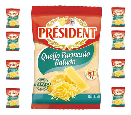 Queijo Parmesão Ralado President 50g Kit 5 Pacotes