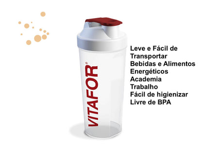 Coqueteleira - 400ml 2 Dose Rosa - Vitafor, Vitafor