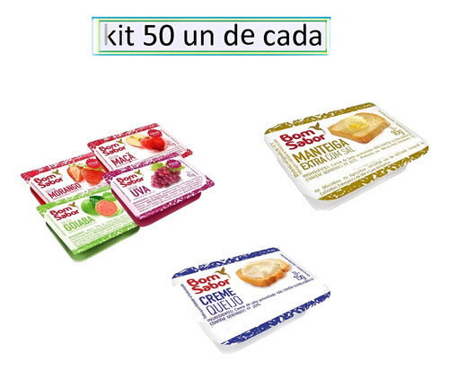 Kit Sache Geleia Mor + Manteiga +cream Cheese 50 Un De Cada
