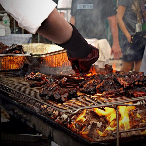 Luva Térmica Para Churrasco Preto E Vermelho