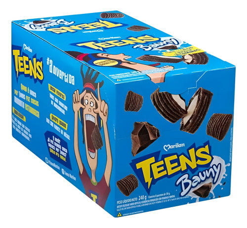 Biscoito Teens Bauny Marilan Caixa com 8 Unidades de 30g