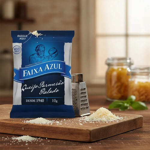 Faixa Azul Queijo Parmesão Ralado Sache 100 Unidades De 10g