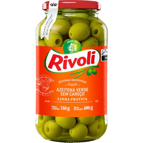 Rivoli Azeitona Verde Em Conserva Sem Caroço Vidro 400G