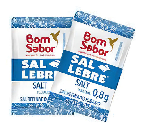 Sal Refinado Lebre Bom Sabor Sache 0,8g -cx 2000 Unidades
