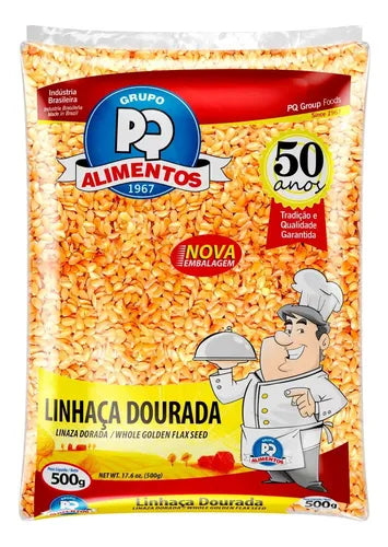 Semente De Linhaça Dourada Pq Alimentos 500 G