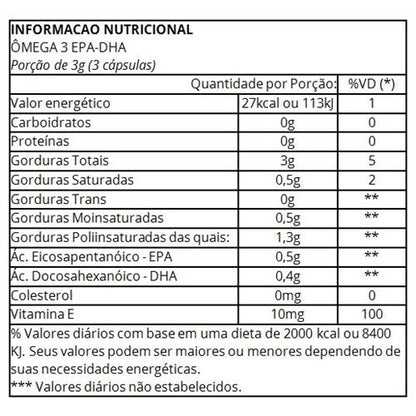 Ômega 3 EPA DHA Vitafort 60 Cápsulas