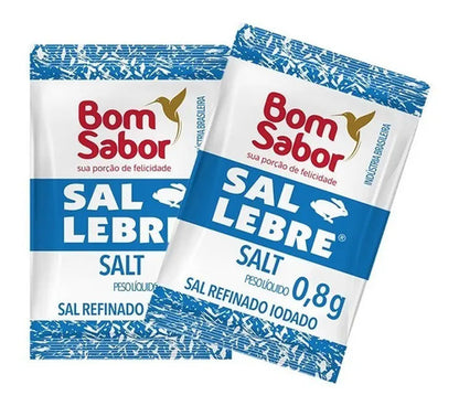 Sal Refinado Lebre Bom Sabor Sache 0,8g -cx 2000 Unidades