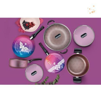 Jogo De Panelas 5 Pcs Mulher Maravilha Colorido- Sortidos De Utensilios Para Uso Domestico