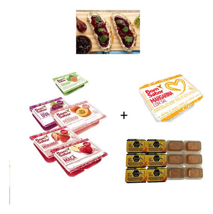 Kit Sache 50un Geleia + 50un Mel Isis + 20 Margarina