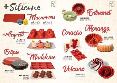 Forma De Silicone Moranga Cimapi 21,5x9 Cm Vermelho