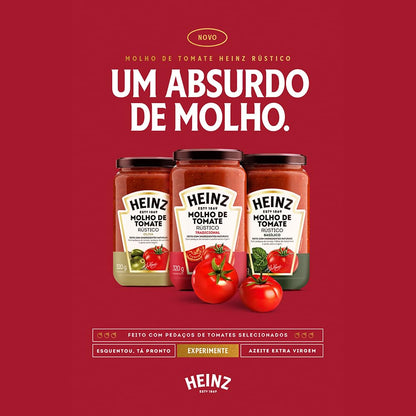 Heinz Molho de Tomate Rústico Tradicional em vidro, 320G