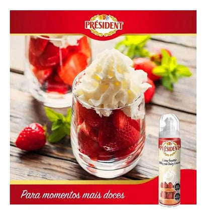 Creme Chantilly Spray Président Baunilha Frasco 250g