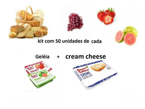 Geleia Sache Blister 15gr +cream Cheese 15g Caixa 50 Un Cada